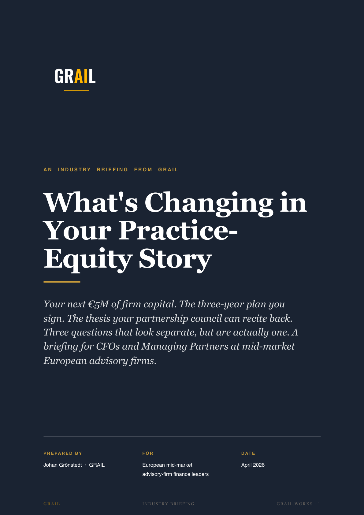 GRAIL industry briefing on AI in accounting and CFO advisory for CFOs.