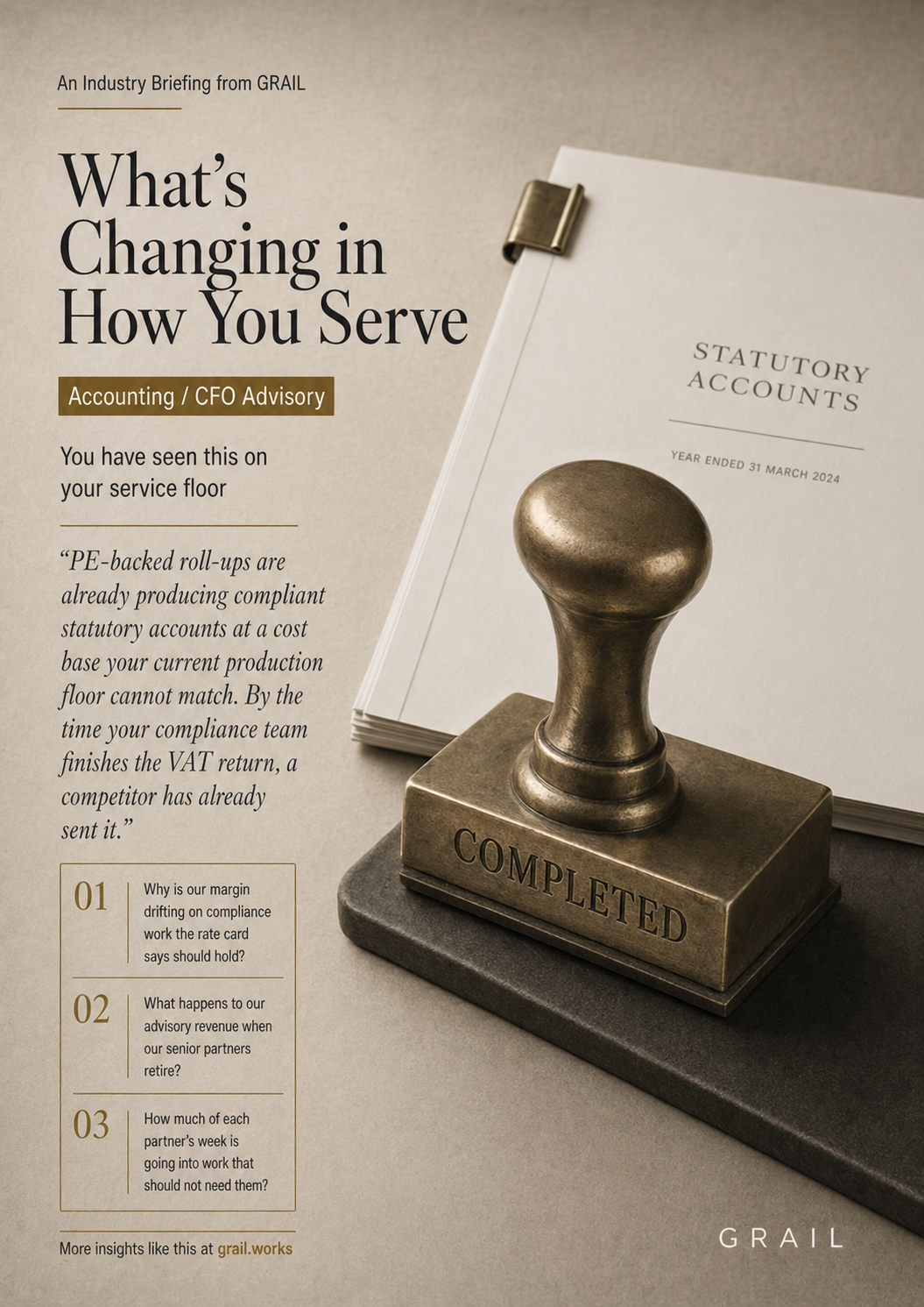 GRAIL industry briefing on AI in accounting and CFO advisory for COOs.