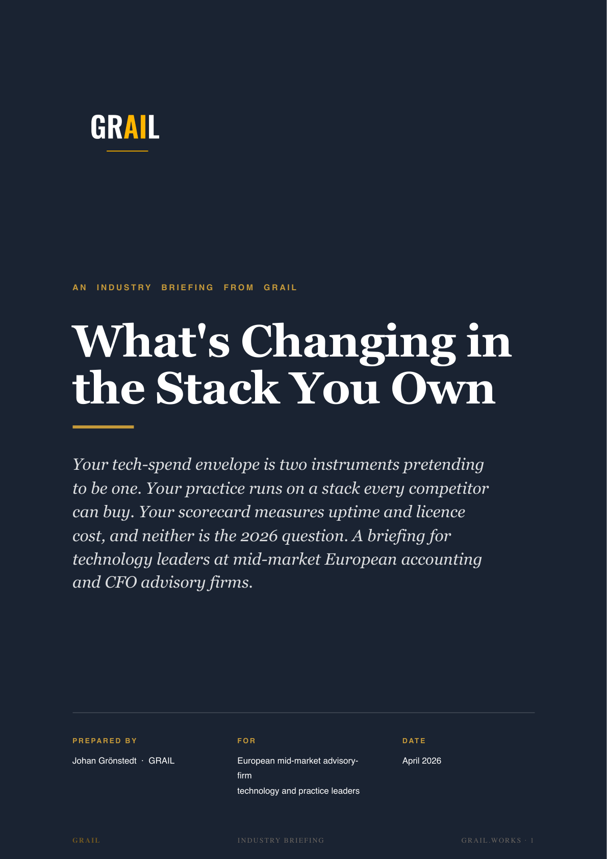 GRAIL industry briefing on AI in accounting and CFO advisory for CPTOs.