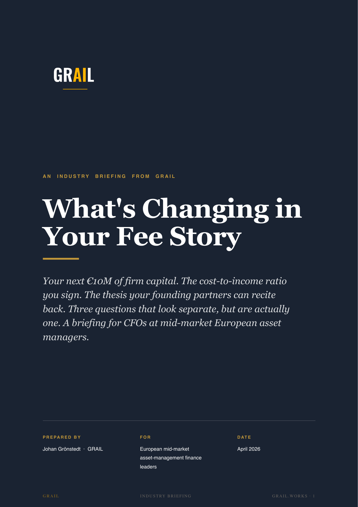 GRAIL industry briefing on AI in asset management for CFOs.