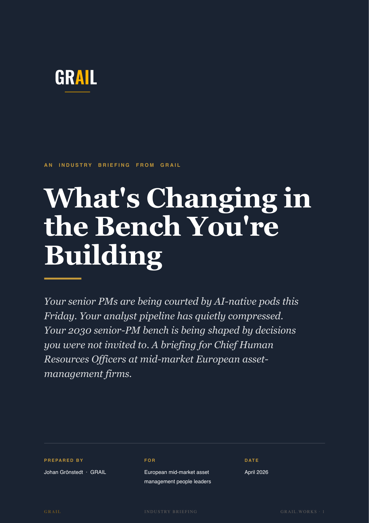 GRAIL industry briefing on AI in asset management for CHROs.