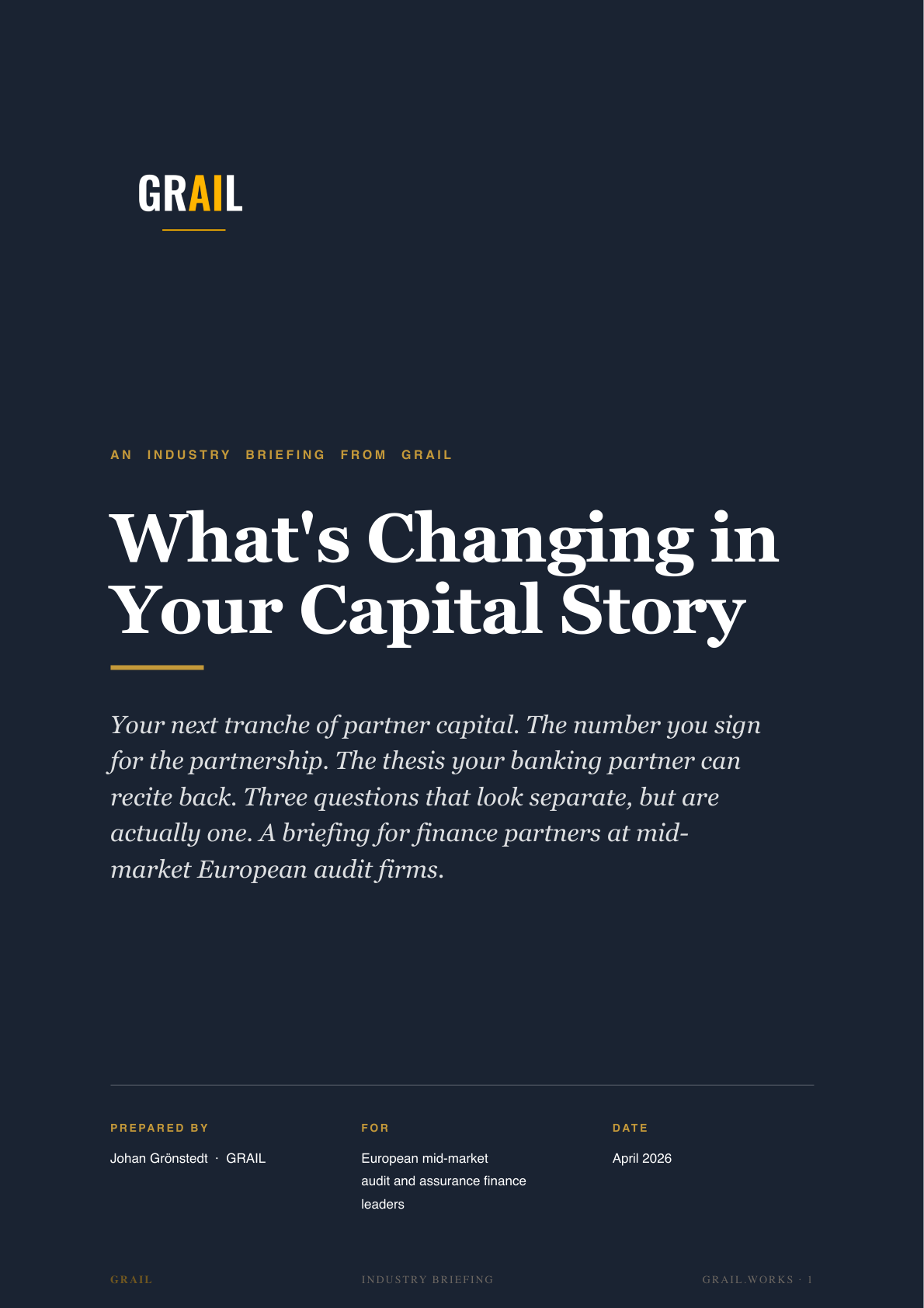 GRAIL industry briefing on AI in audit and assurance for CFOs.