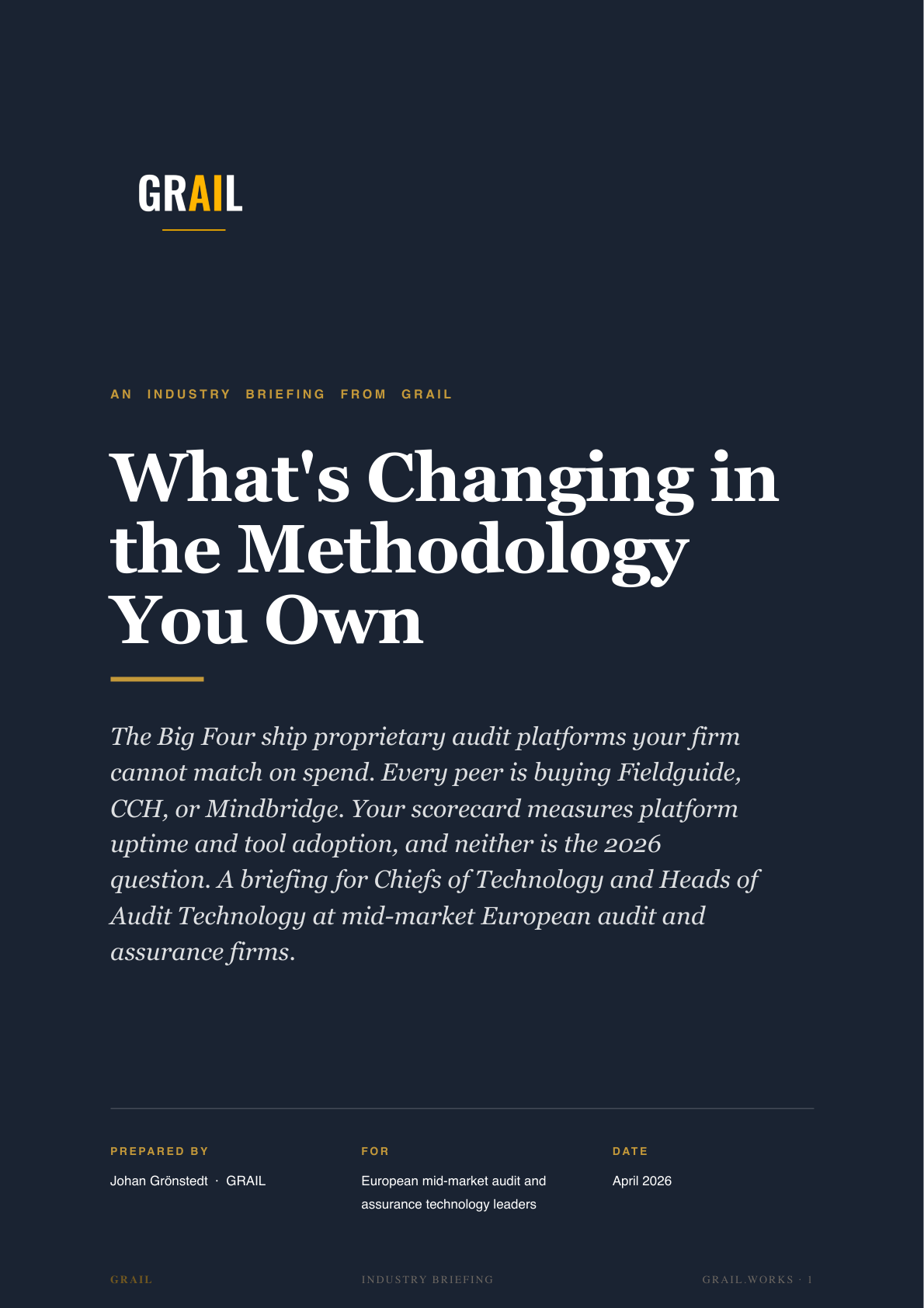 GRAIL industry briefing on AI in audit and assurance for CPTOs.