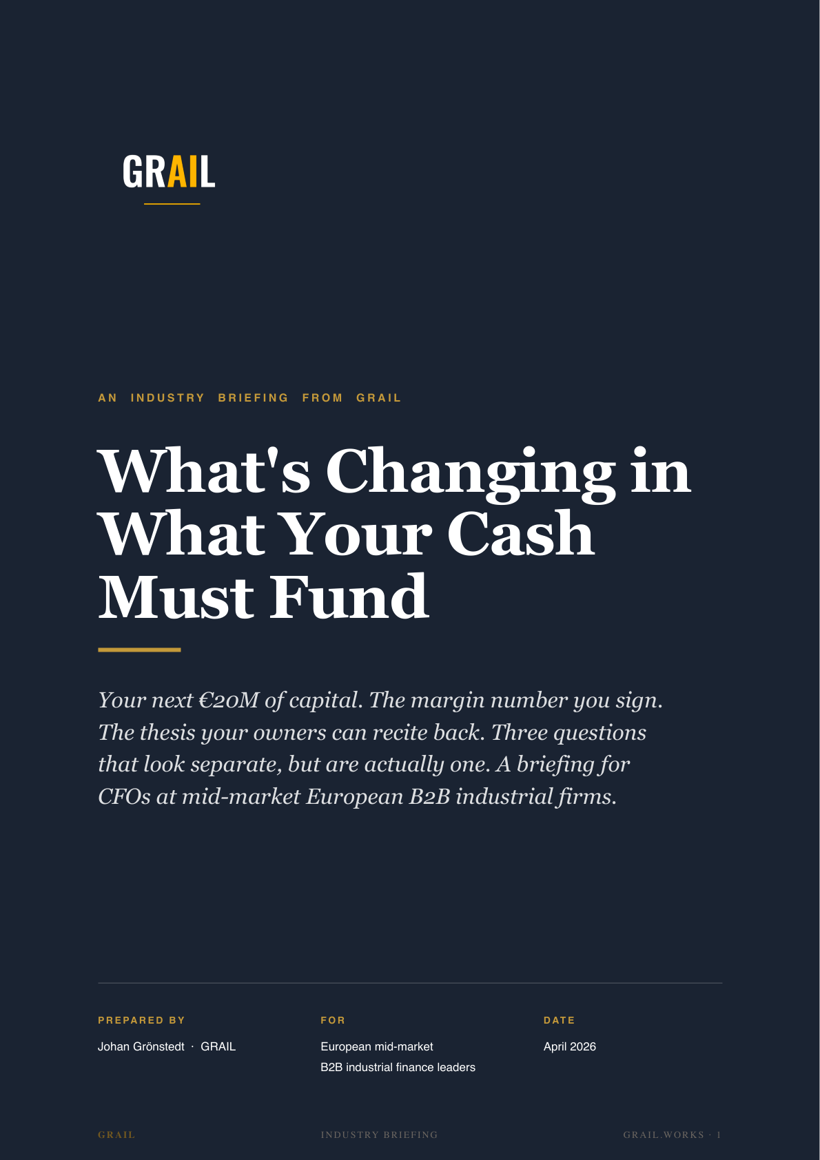 GRAIL industry briefing on AI in B2B industrial for CFOs.