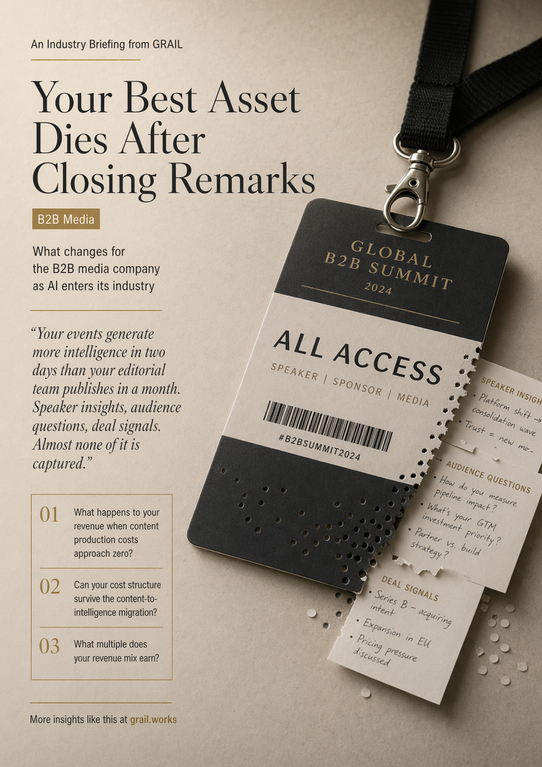 GRAIL CEO briefing cover for B2B Media & Publishing.