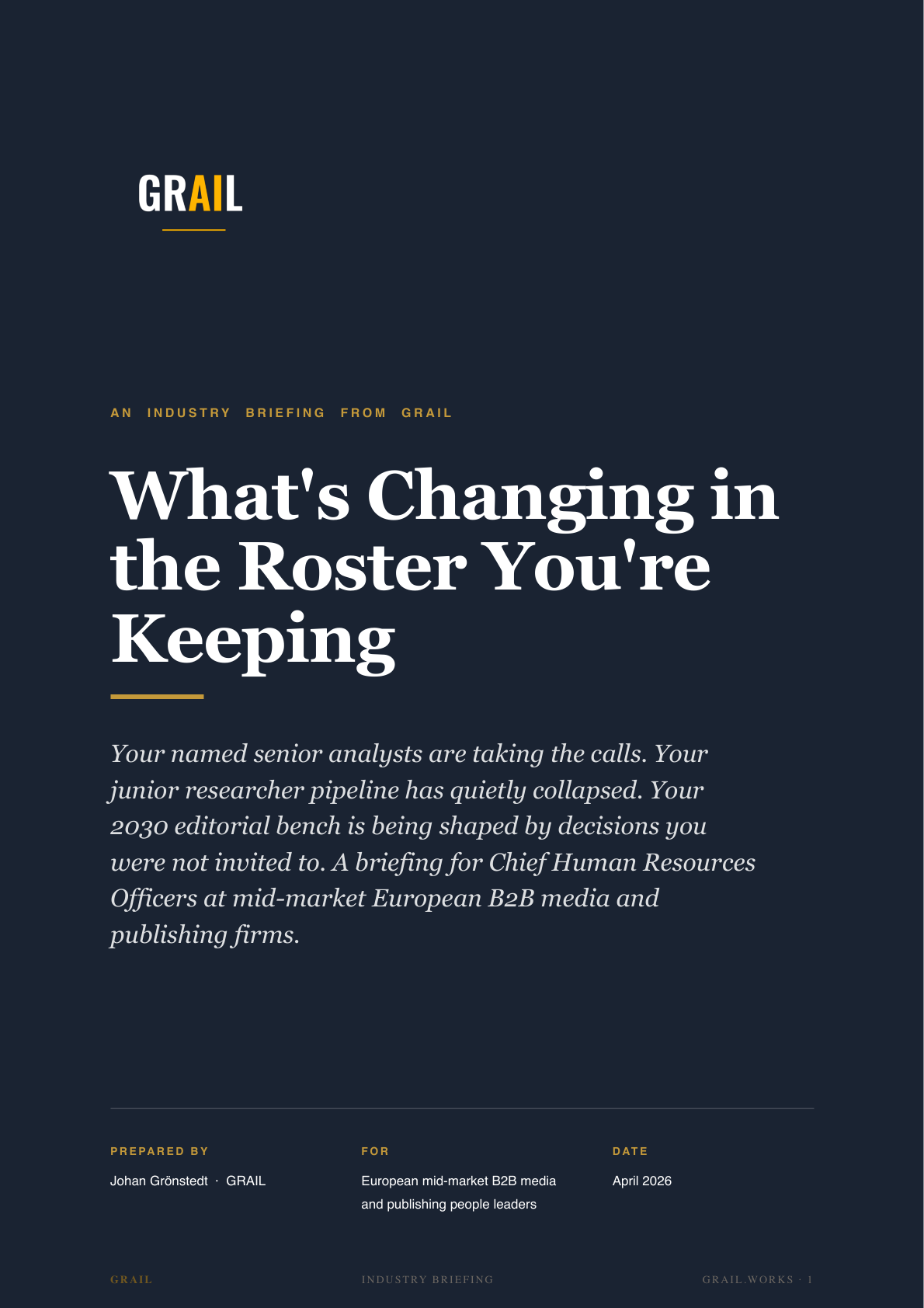 GRAIL industry briefing on AI in B2B media and publishing for CHROs.