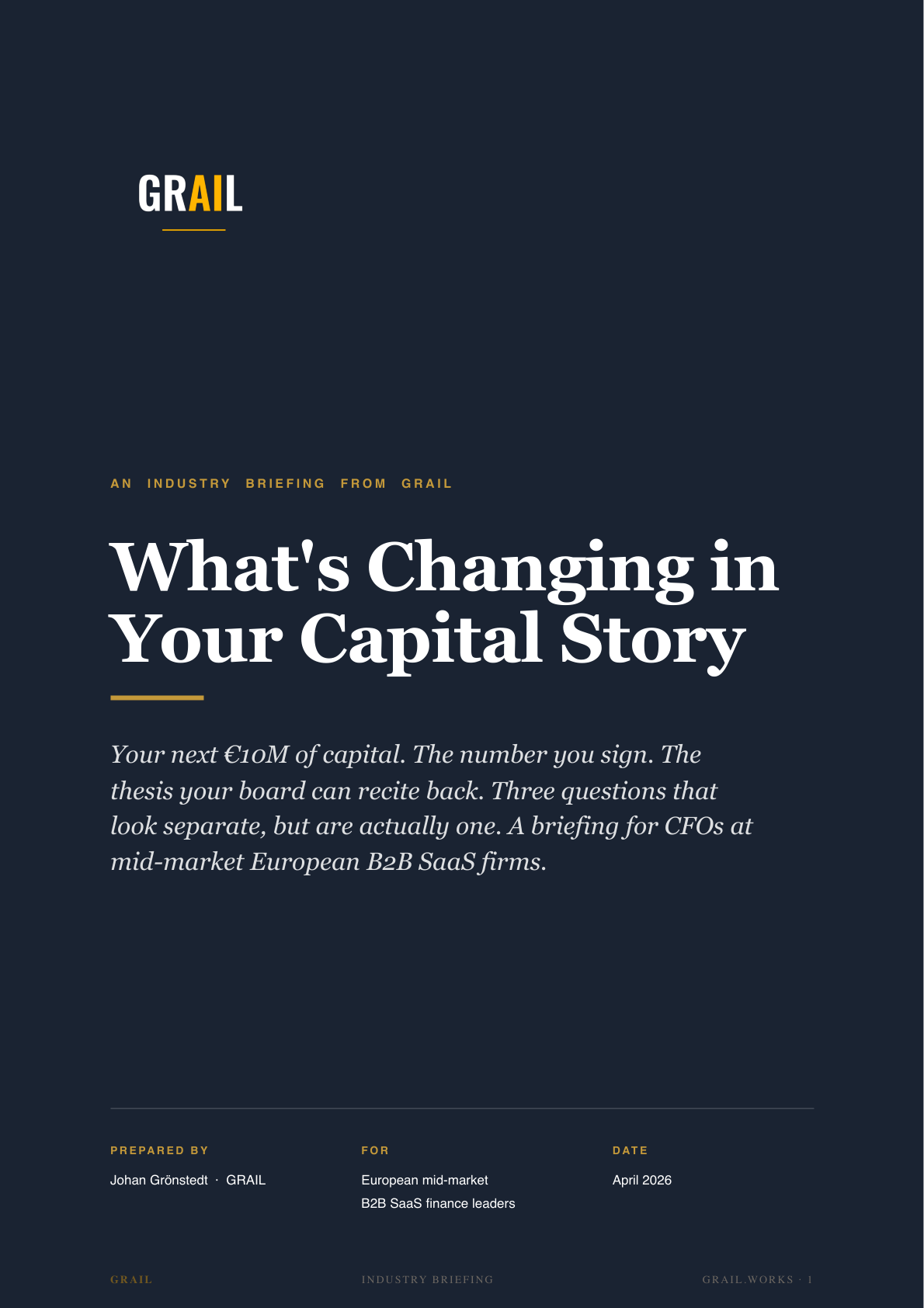 GRAIL industry briefing on AI in B2B SaaS and tech for CFOs.