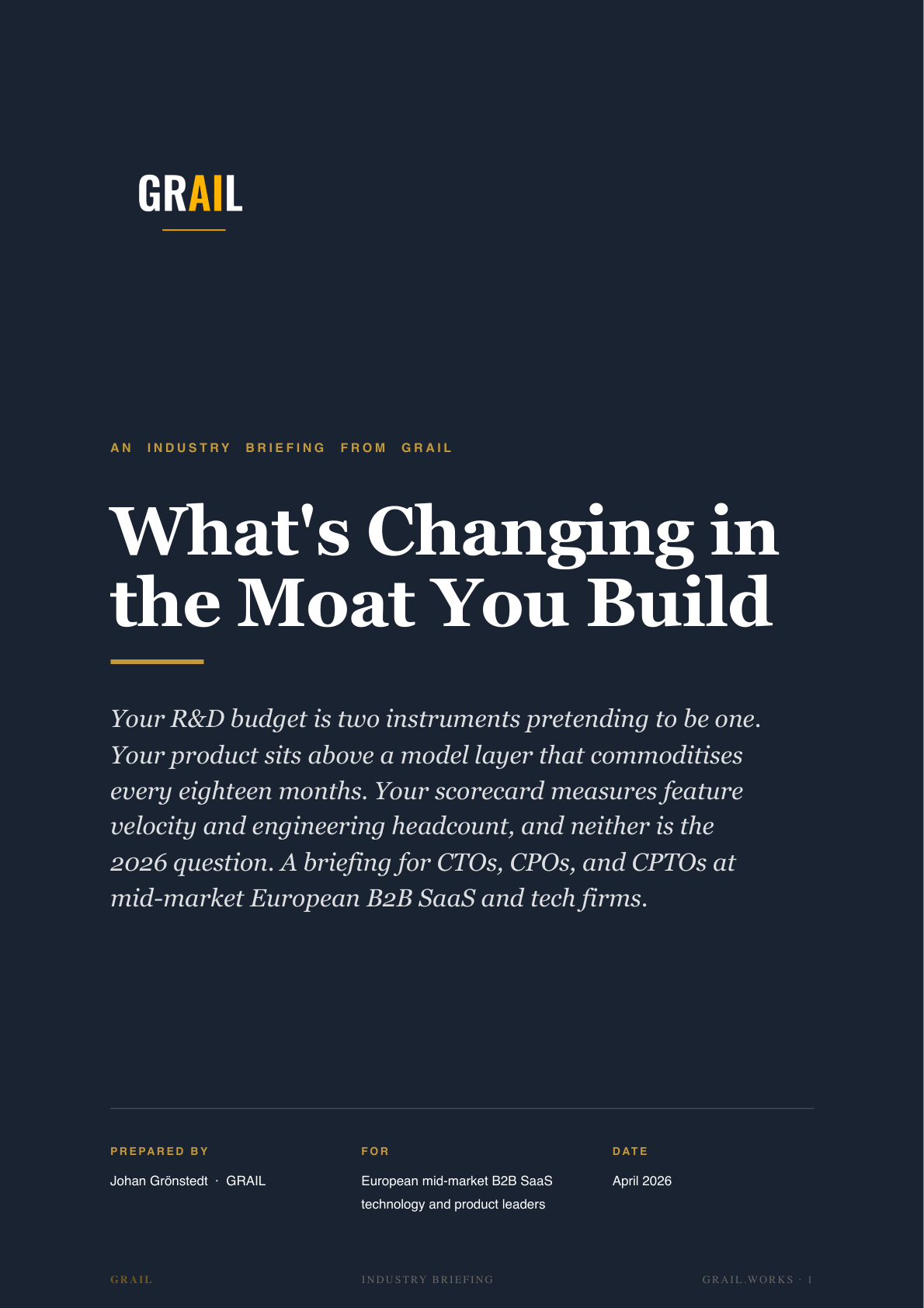 GRAIL industry briefing on AI in B2B SaaS and tech for CPTOs.