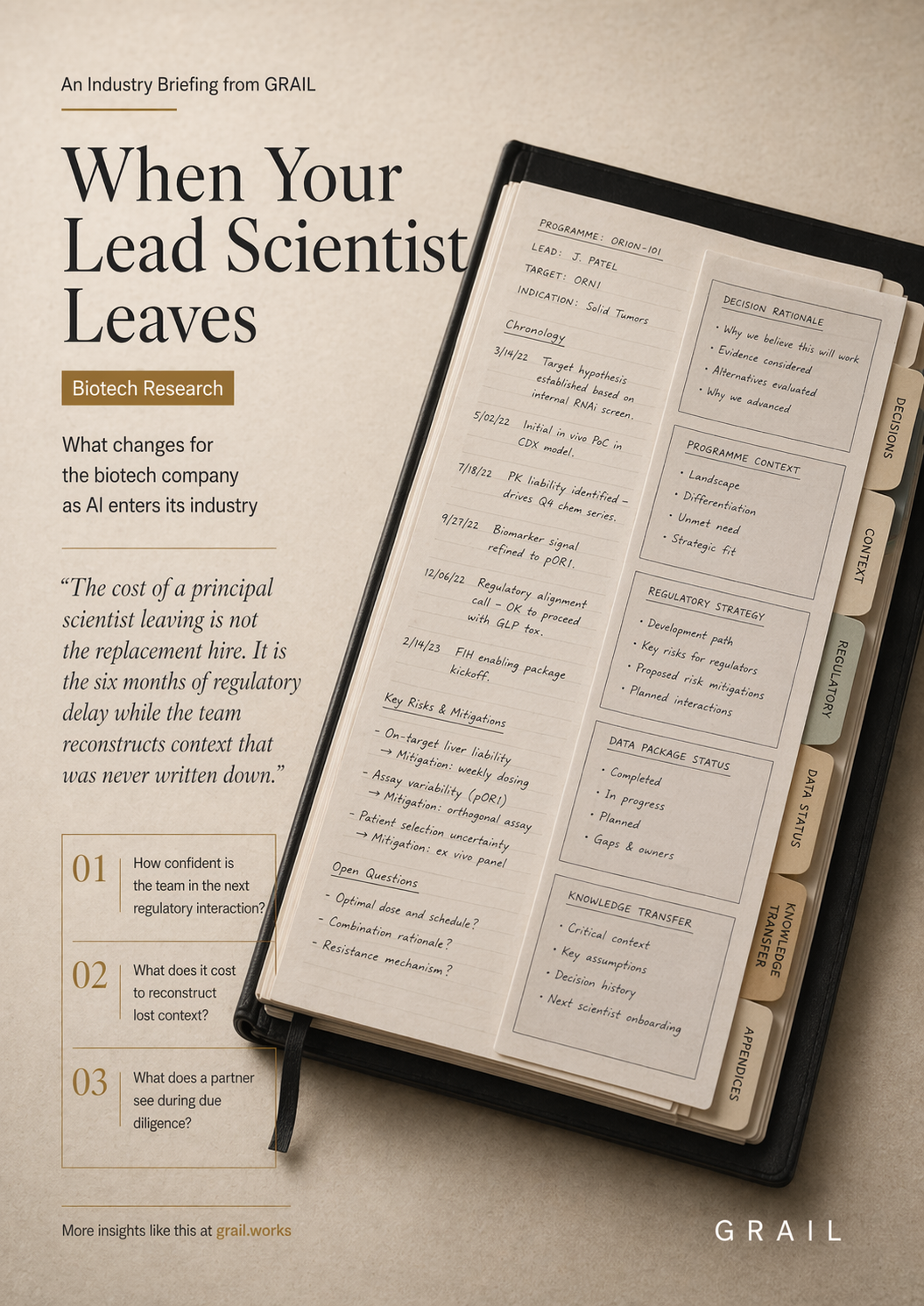 GRAIL CEO briefing cover for Biotech & Research.