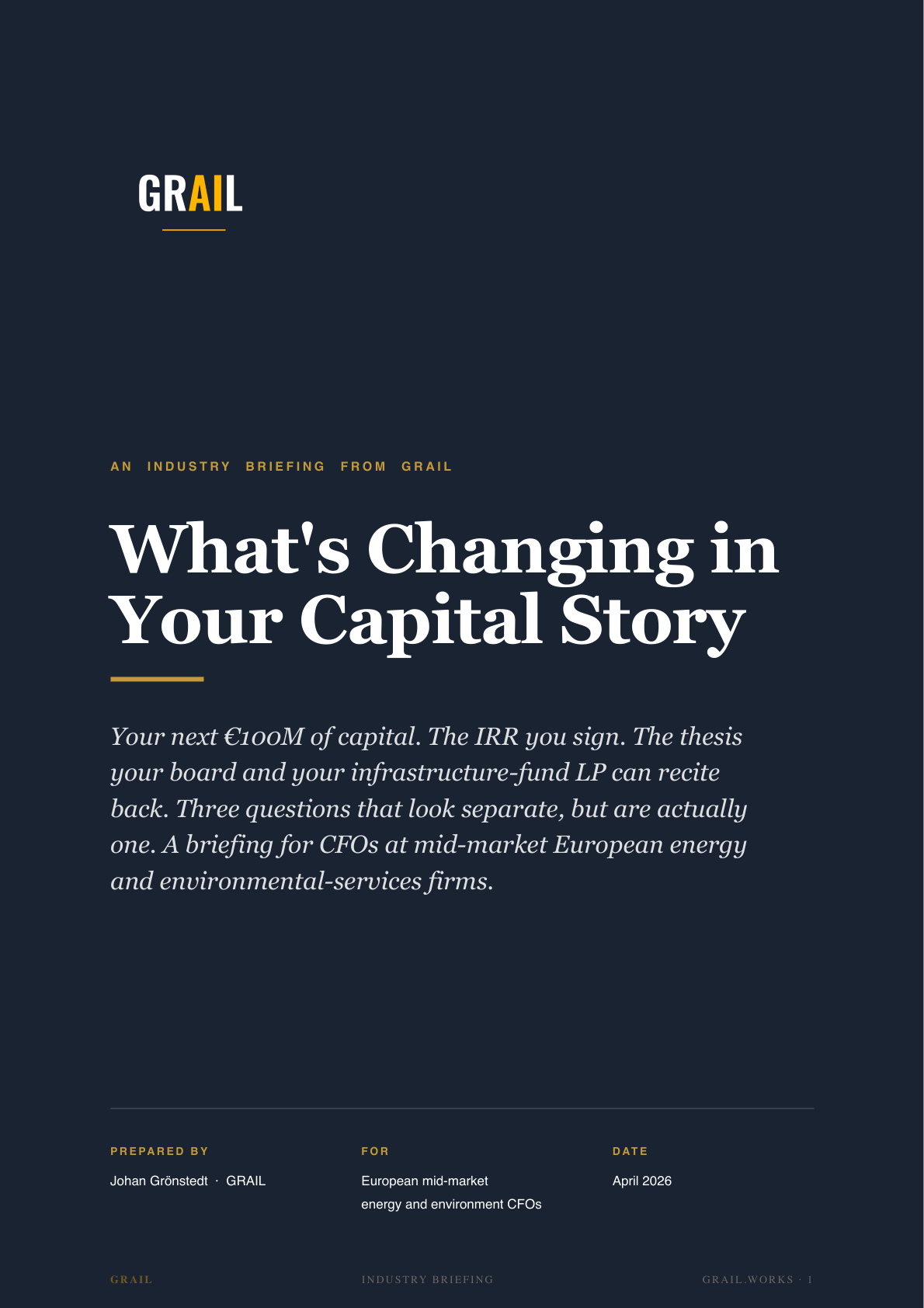 GRAIL industry briefing on AI in energy and environment for CFOs.