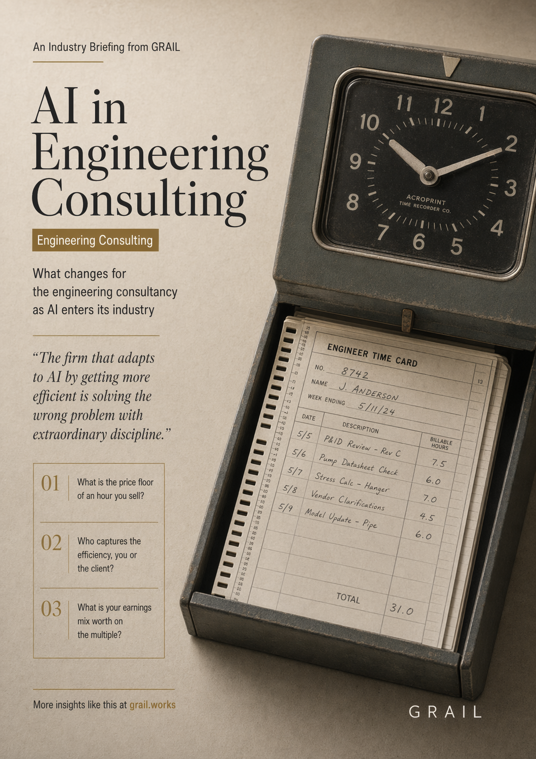 GRAIL CEO briefing cover for Engineering & Technical Consulting.