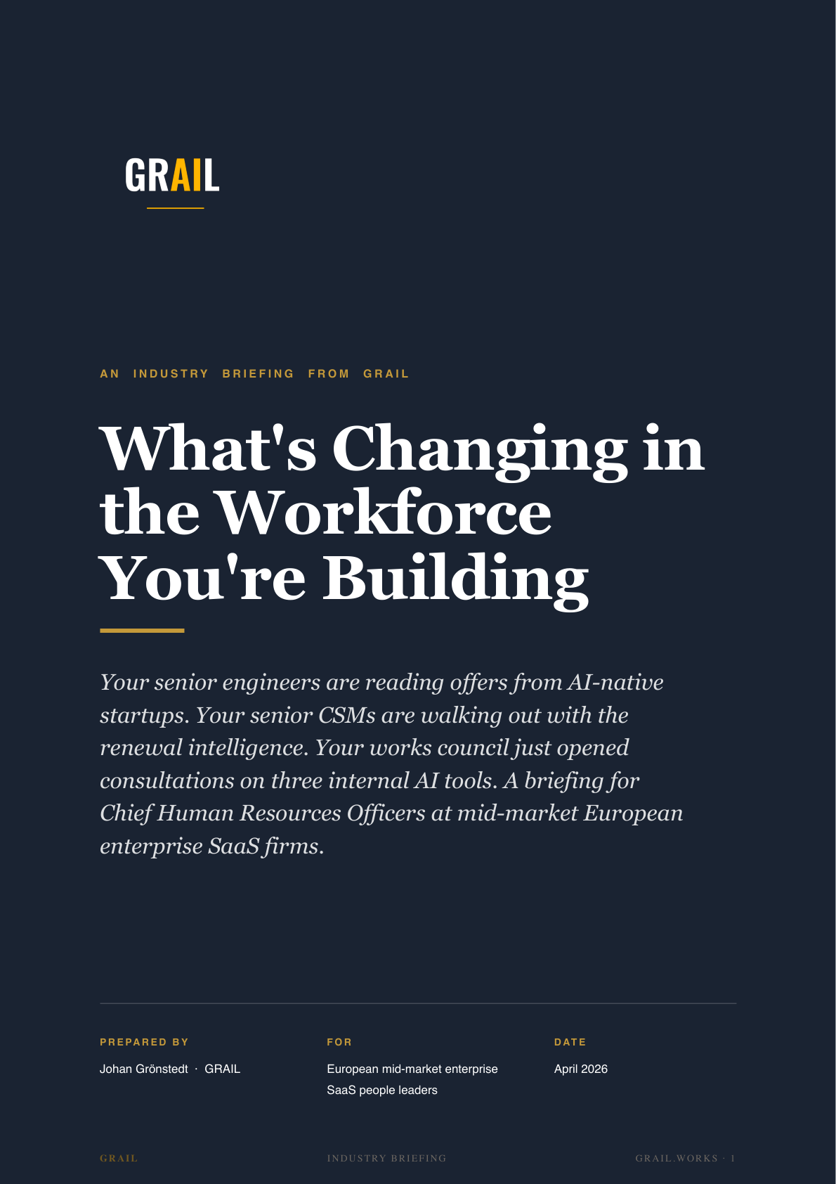 GRAIL industry briefing on AI in enterprise SaaS for CHROs.