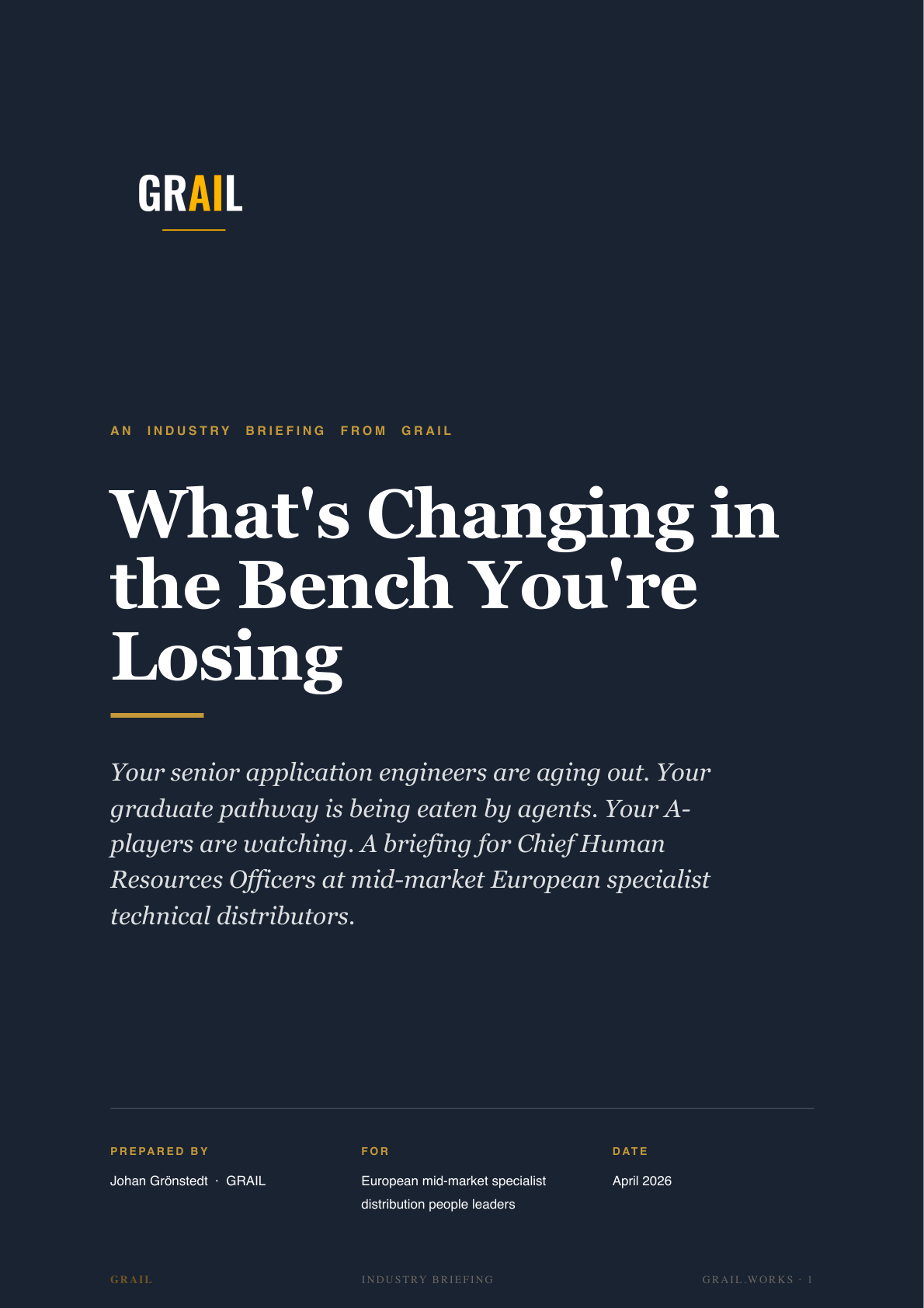 GRAIL industry briefing on AI in high-margin distribution for CHROs.