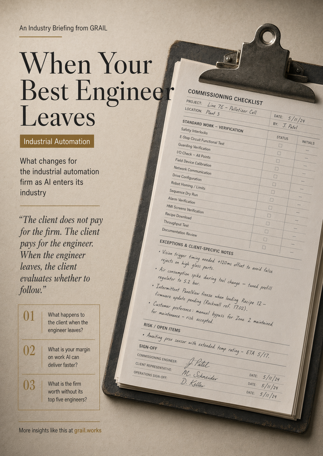 GRAIL CEO briefing cover for Industrial Automation.