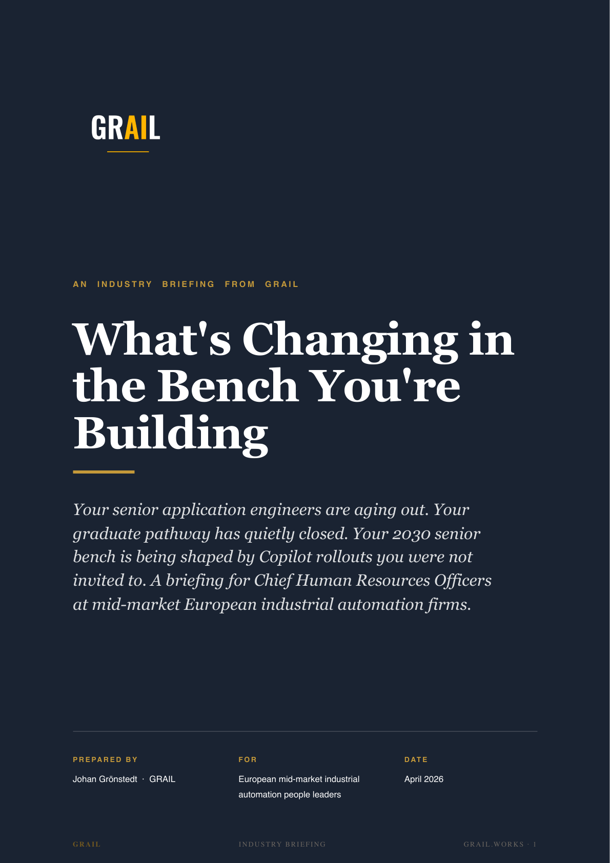 GRAIL industry briefing on AI in industrial automation for CHROs.