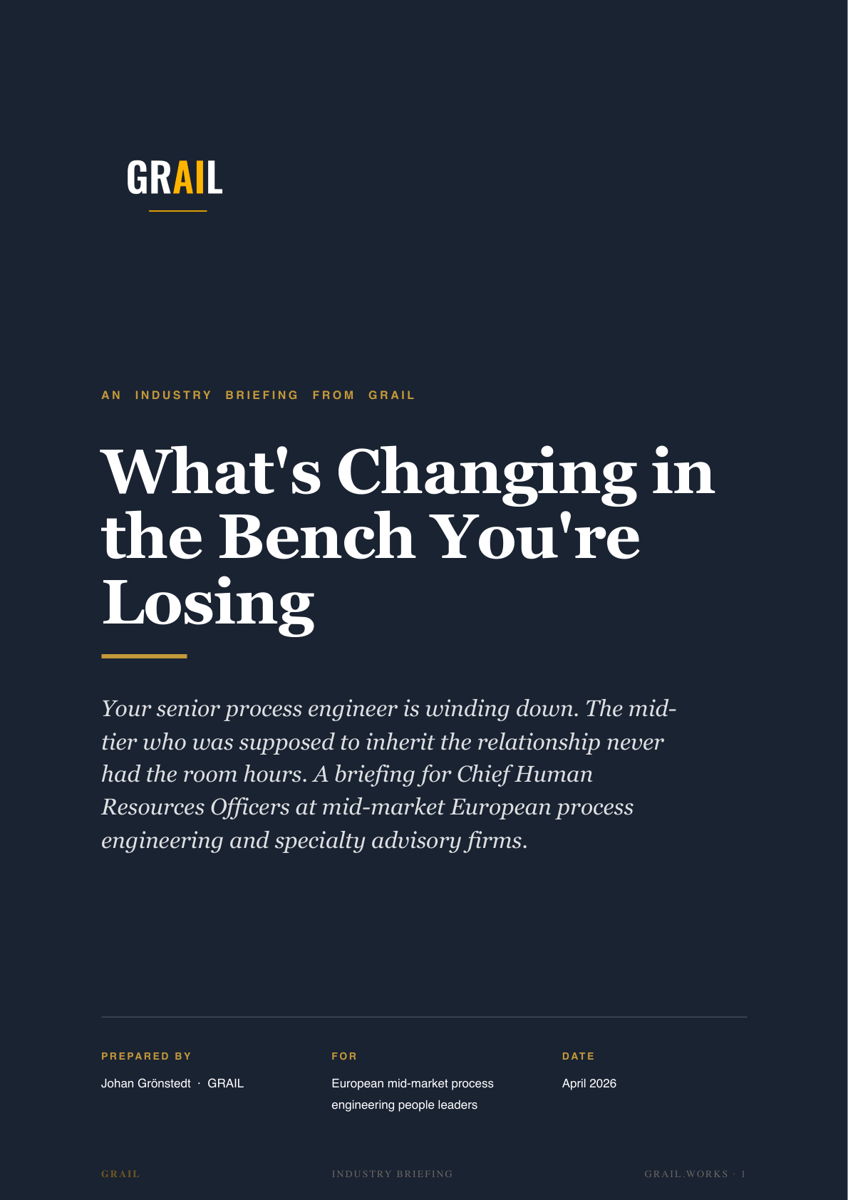 GRAIL industry briefing on AI in industrial process for CHROs.