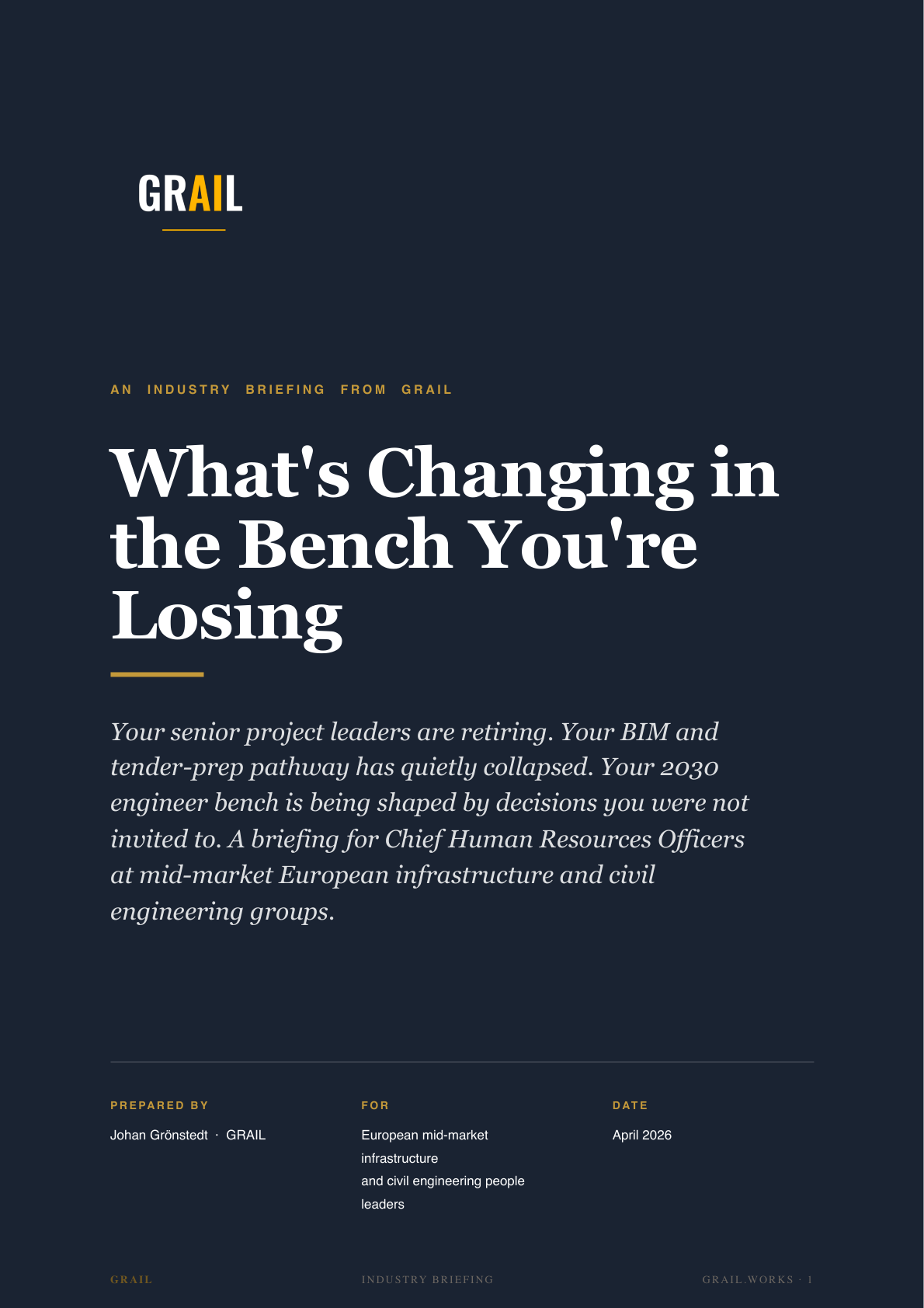 GRAIL industry briefing on AI in infrastructure and civil engineering for CHROs.