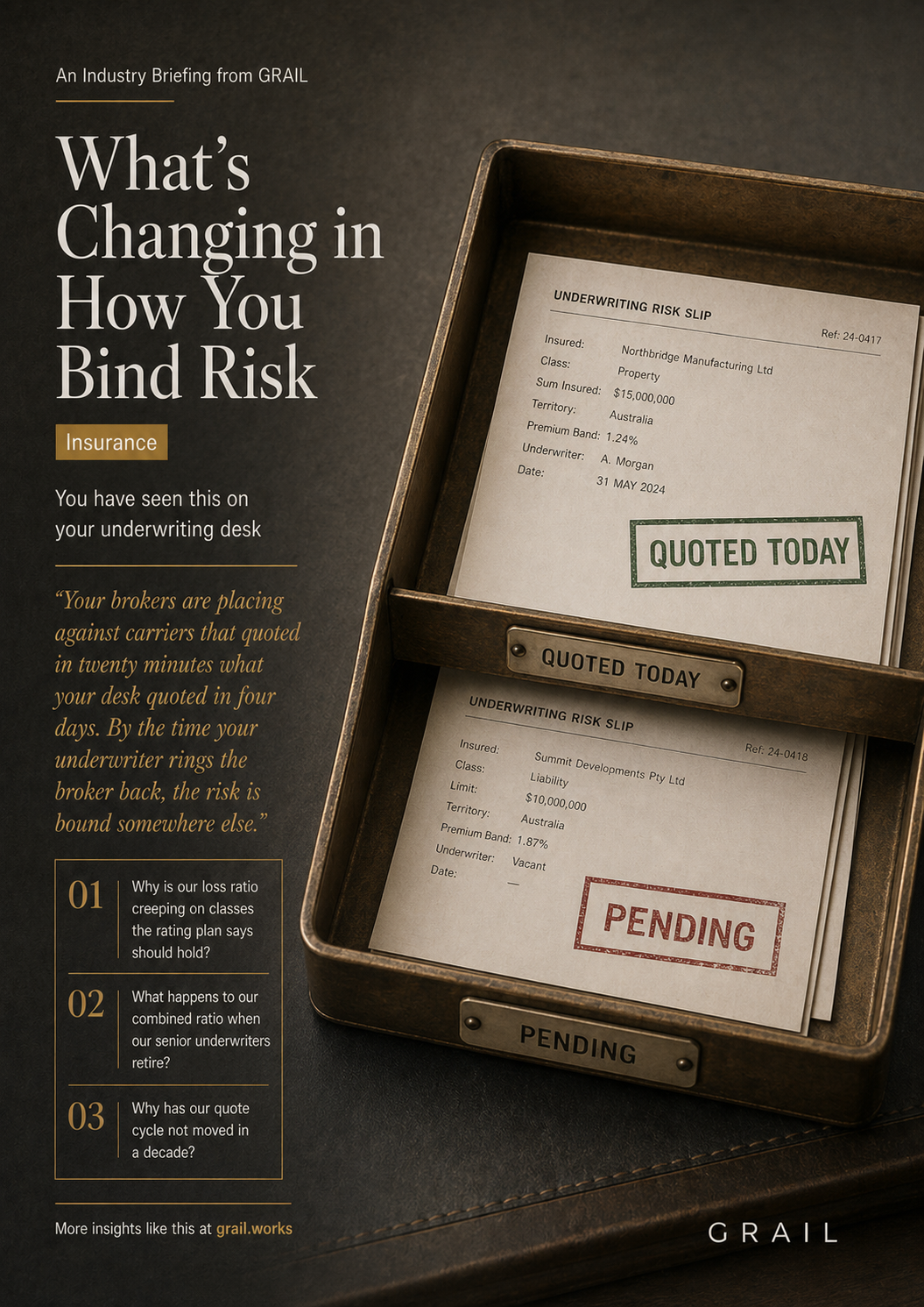 GRAIL industry briefing on AI in insurance for COOs.