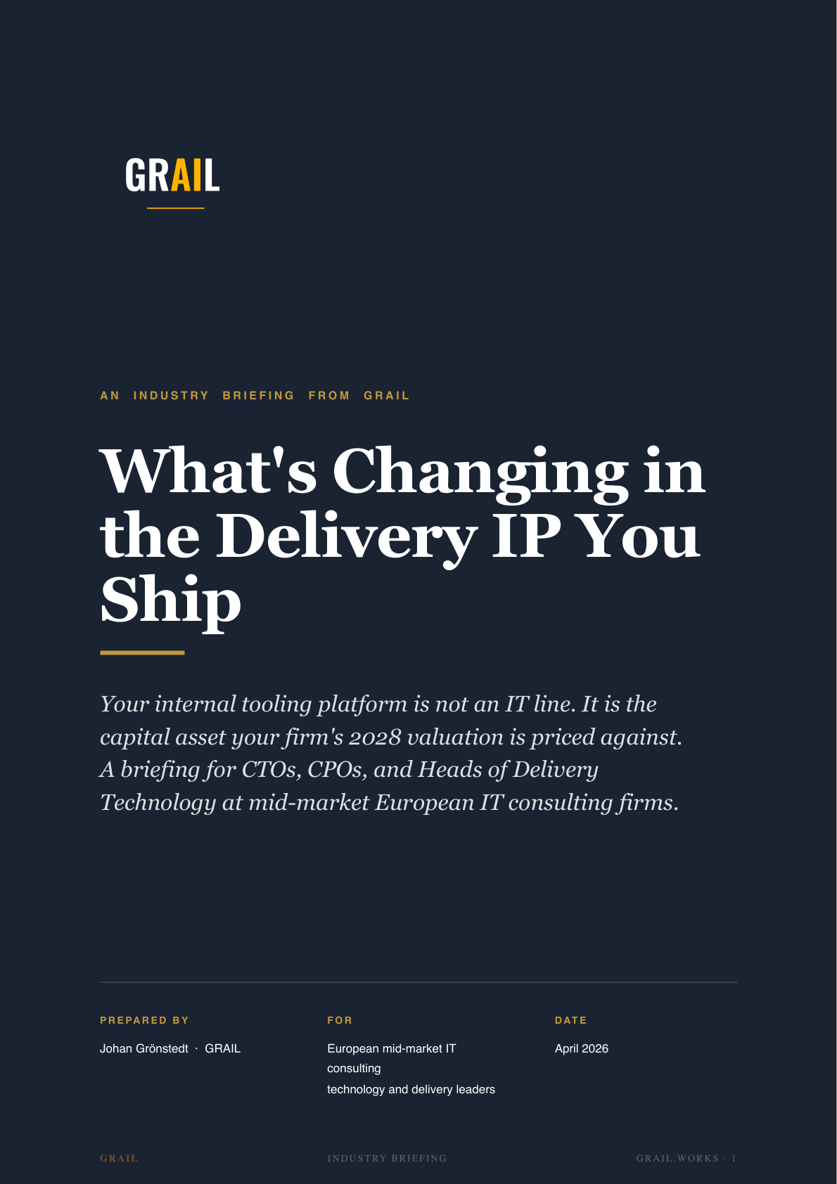 GRAIL industry briefing on AI in IT consulting for CPTOs.