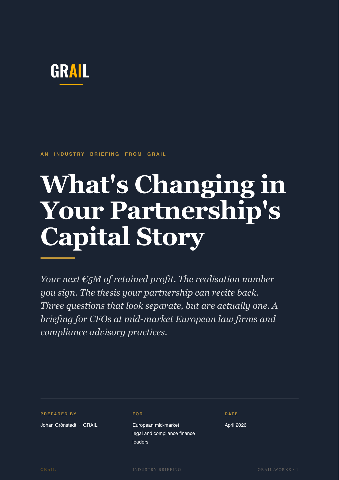 GRAIL industry briefing on AI in legal and compliance for CFOs.