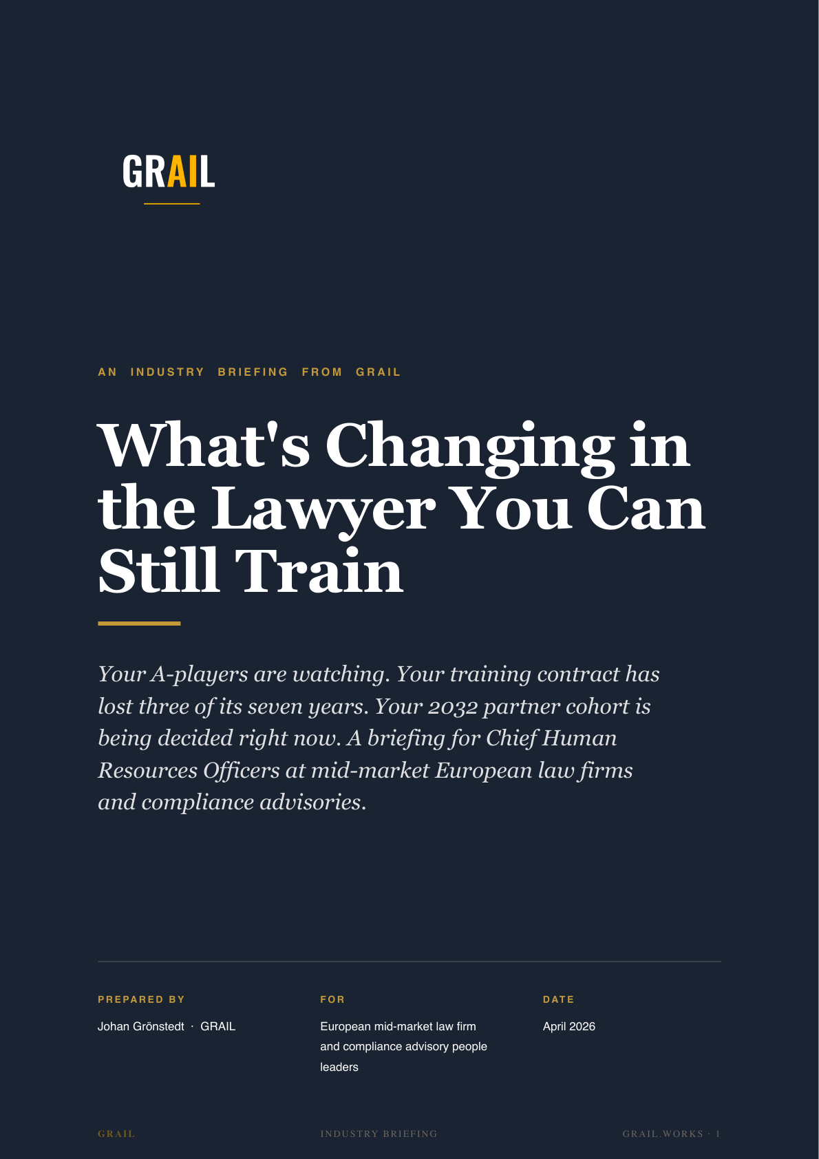 GRAIL industry briefing on AI in legal and compliance for CHROs.