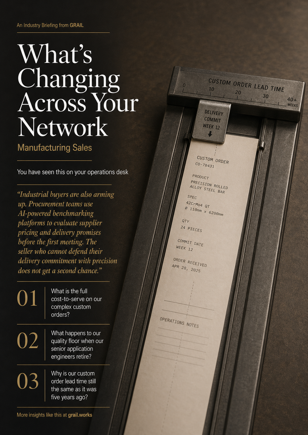 GRAIL industry briefing on AI in sales-heavy manufacturing for COOs.