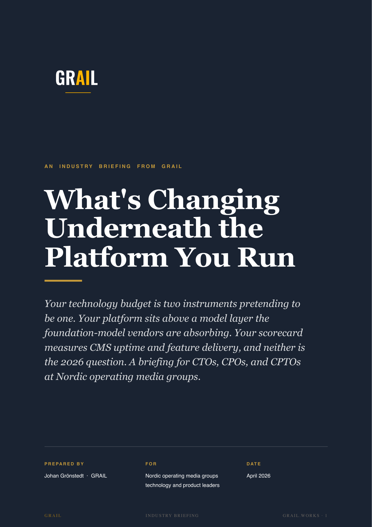 GRAIL industry briefing on AI in media and communications for CPTOs.