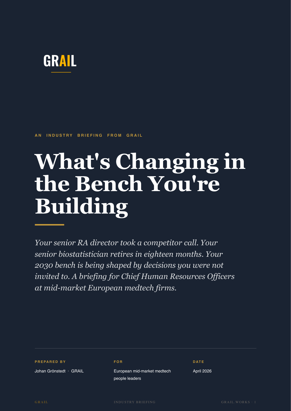 GRAIL industry briefing on AI in medtech for CHROs.