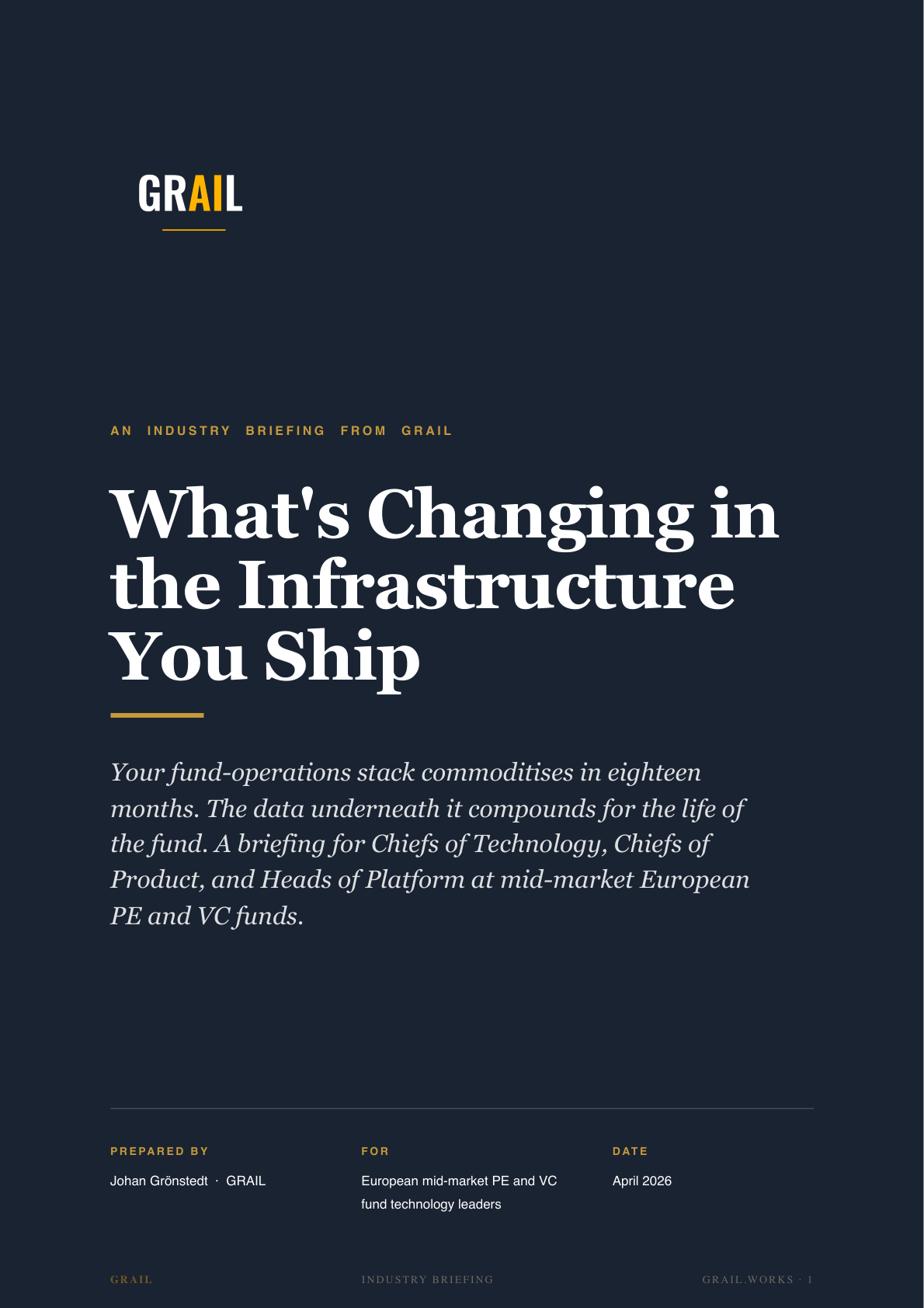 GRAIL industry briefing on AI in private equity and venture capital for CPTOs.