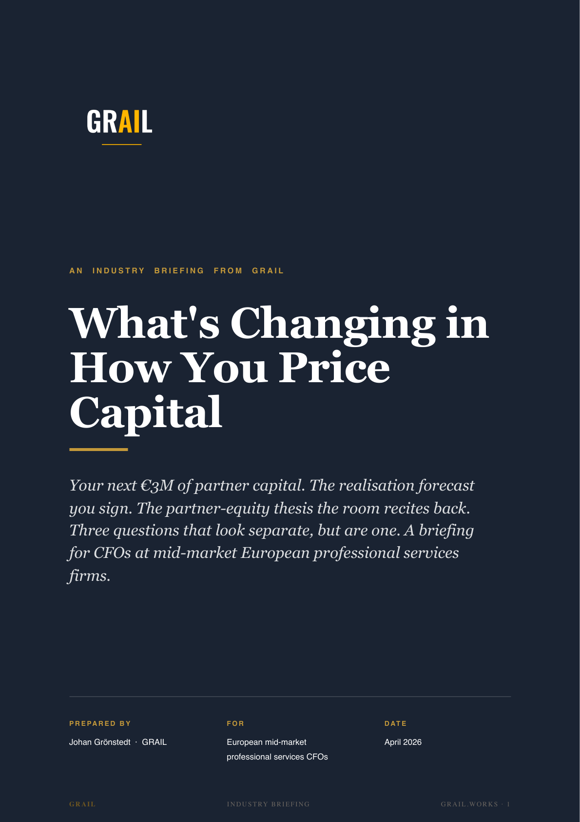 GRAIL industry briefing on AI in professional services for CFOs.