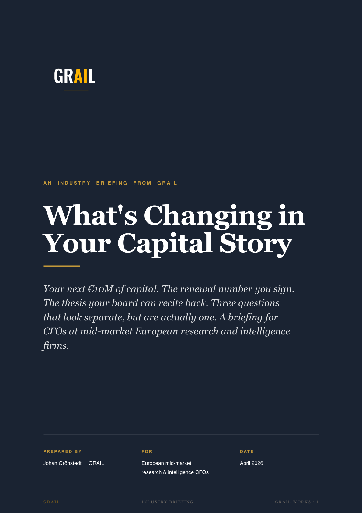 GRAIL industry briefing on AI in specialist research and intelligence for CFOs.