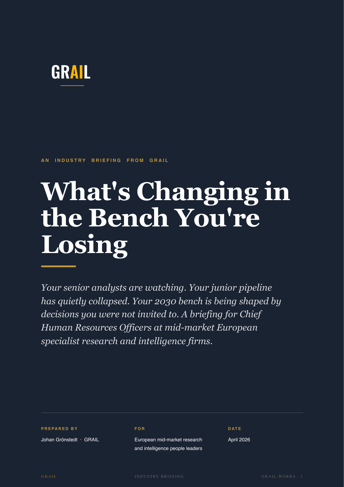 GRAIL industry briefing on AI in specialist research and intelligence for CHROs.