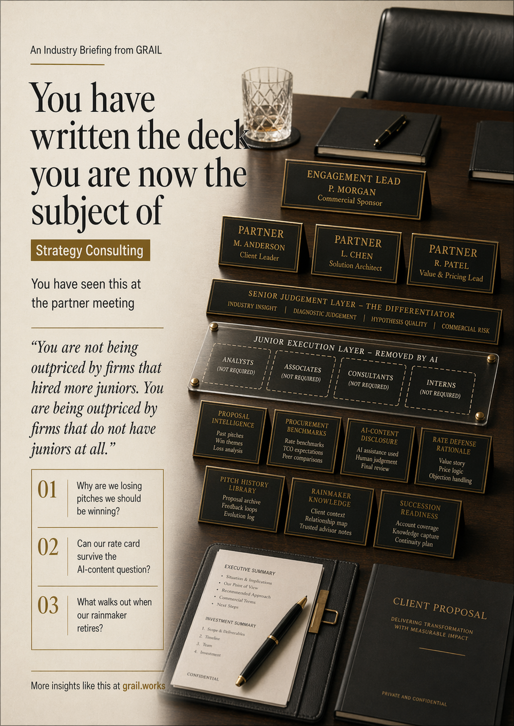 GRAIL industry briefing on AI in strategy and management consulting boutiques for CCOs.