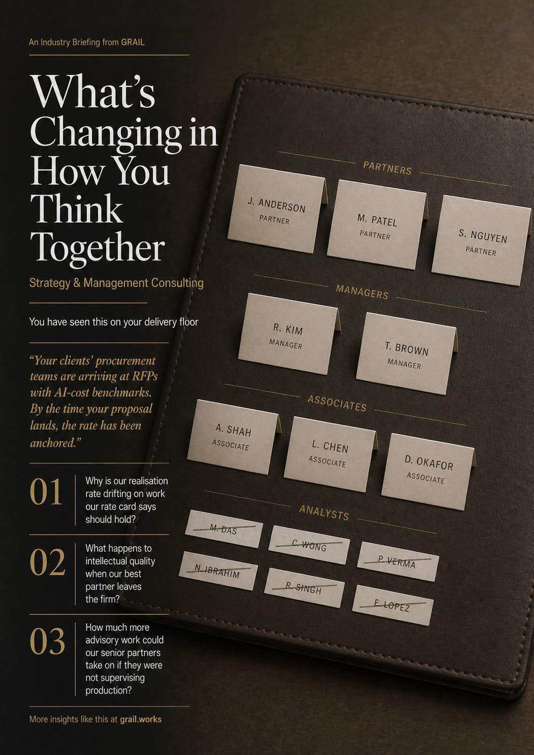 GRAIL industry briefing on AI in strategy and management consulting boutiques for COOs.