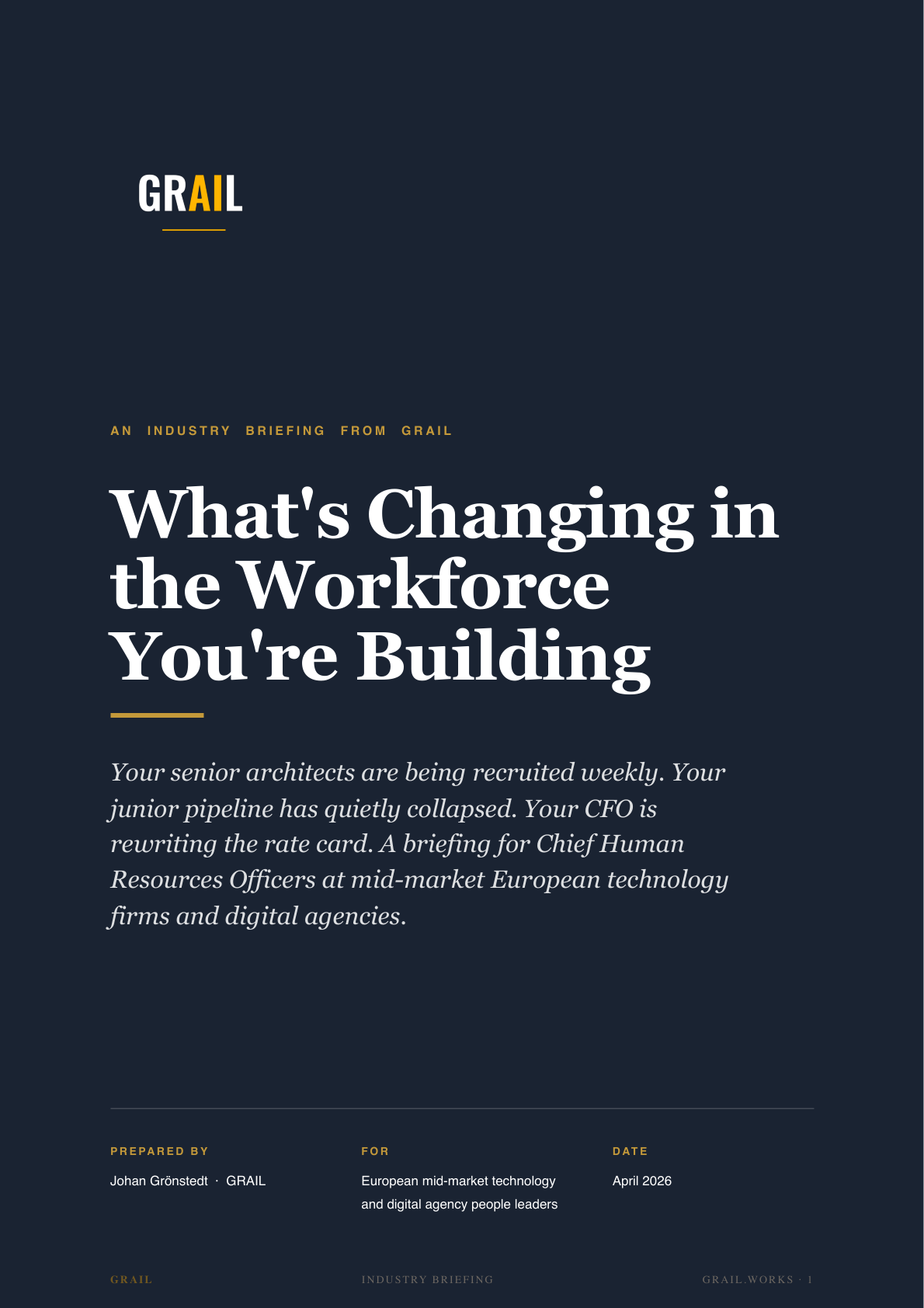 GRAIL industry briefing on AI in technology and digital services for CHROs.