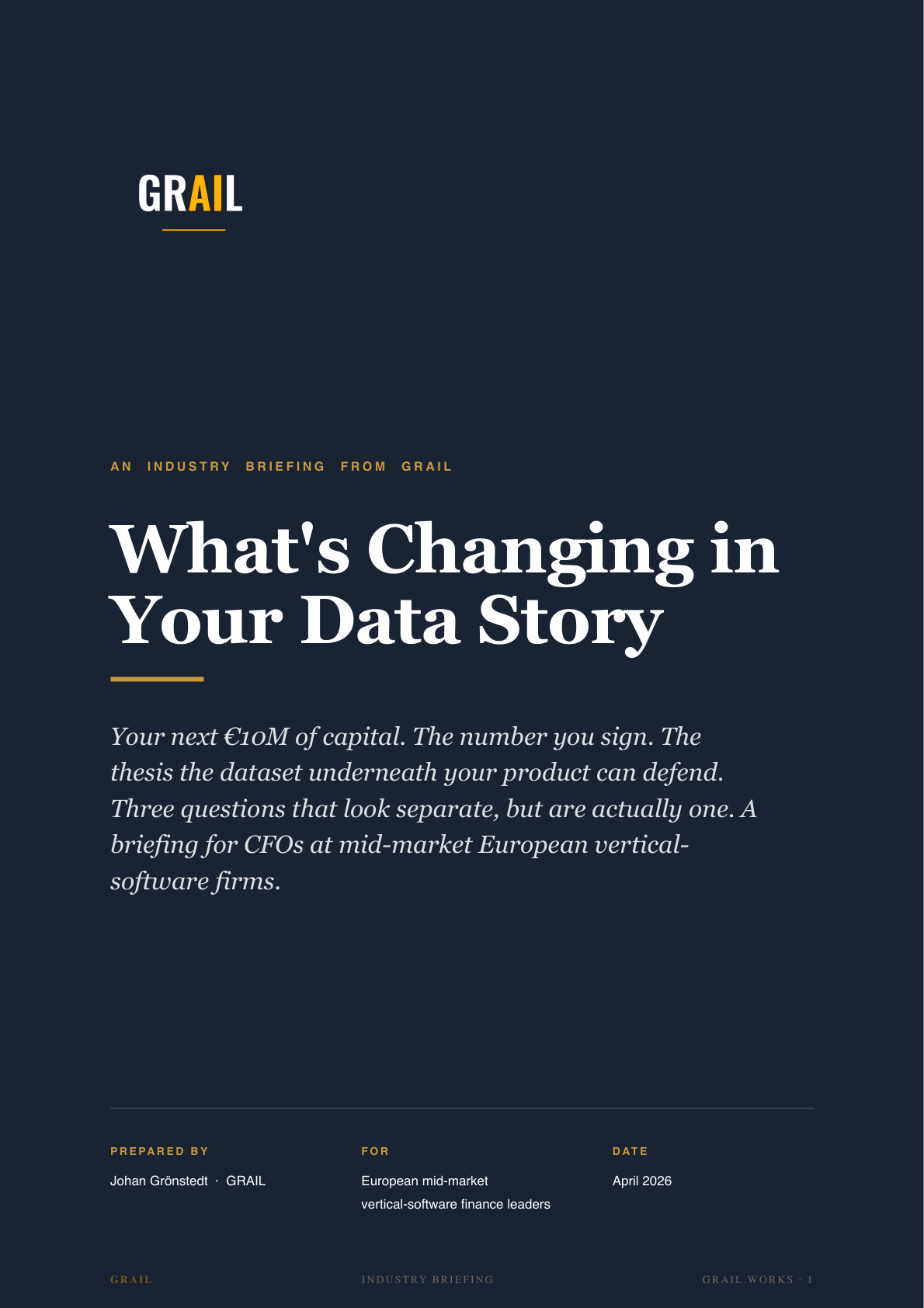 GRAIL industry briefing on AI in vertical software for CFOs.