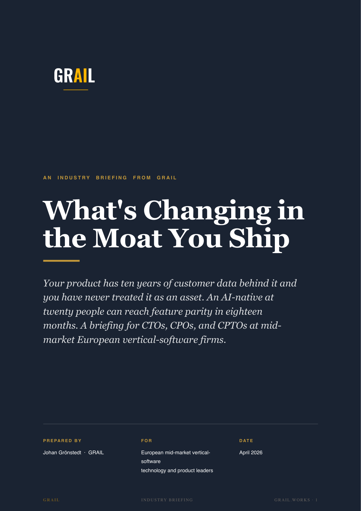 GRAIL industry briefing on AI in vertical software for CPTOs.